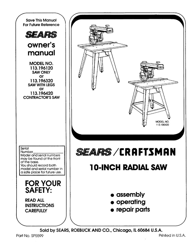 Sears Craftsman 113.196120 113.196320 113.196420 Instruction Manual: 80 Pages