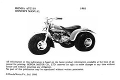 1981 Honda ATC110 Owner’s Manual 56 Pages