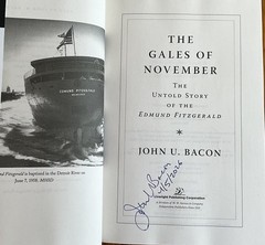 John U Bacon- The Gales of November -Signed & Dated 1st Ed HC/DJ Unread