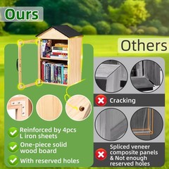 Little Library Box Outdoor, 2-Tier Little Library for Neighborhoods Weatherproof