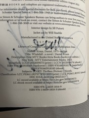 Whalefall, Daniel Kraus. MTV Entertainment 2023. Signed 1st Printing.