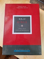 NKJV, Large Print Thinline Ref. Bible, Blue Letter, Maclaren, Genuine Leather