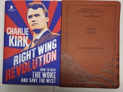 Charlie Kirk Book Lot Right Wing Revolution & God Bless The USA Bible Trump MAGA
