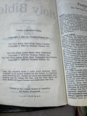 NKJV Pocket Companion Bible by Thomas Nelson #1496S Red Letters Worn Leather