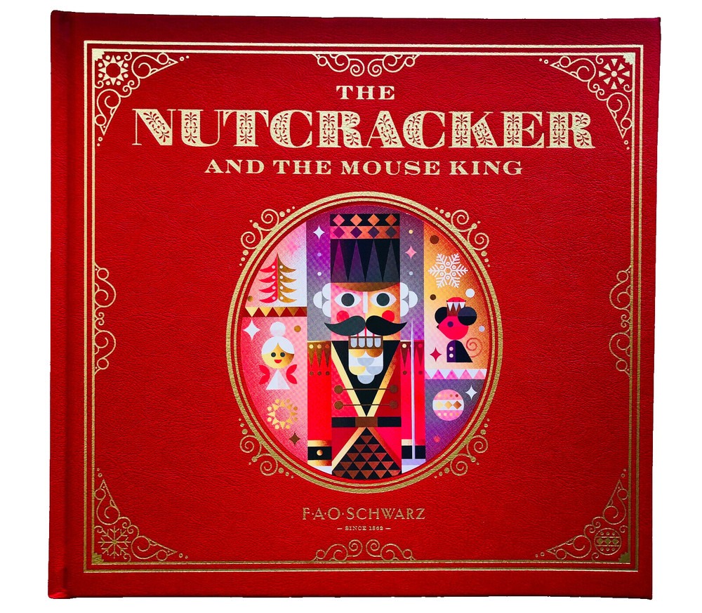FAO Schwarz THE NUTCRACKER AND THE MOUSE KING Christmas Faux Leather Bound Book