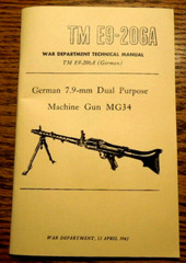 German WW2 MG 34 7.92mm US. War Department Service and Training Book 72 Pages