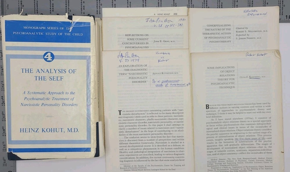The Analysis Of The Self by Heinz Kohut HC 1975 Bonus Notes Excerpts