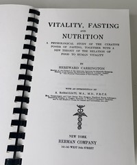 Vtg Vitality Fasting and Nutrition Book Hereward Carrington Combed Binding