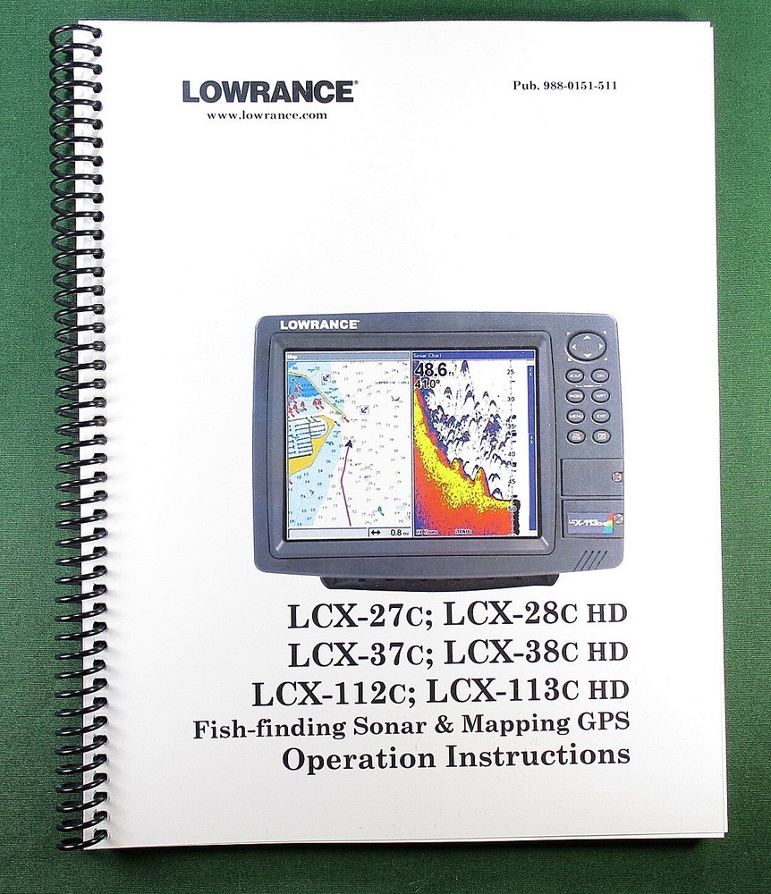 Lowrance LCX-27c Instruction Manual: Full Color 232 Pages & Protective Covers