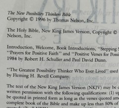 Possibility Thinkers Bible NKJV Schuller Genuine Leather
