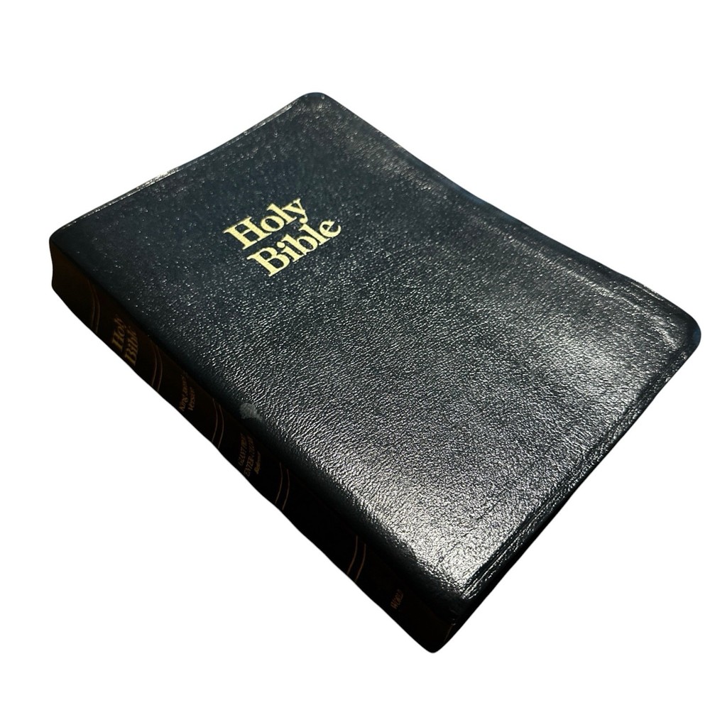 Holy Bible Black Genuine Leather KJV Giant Print Center Column Reference World