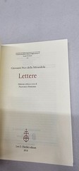 Le lettere di Giovanni Pico della Mirandola a partire dall’edizione del 1496.