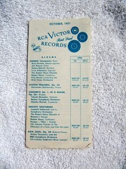 October 1951 RCA VICTOR Red Seal Records Supplement RECORD CATALOG LP 33 45 78