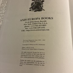 The Royal Hungarian Army, 1920-1945, Volume 1: Organization and History VG*