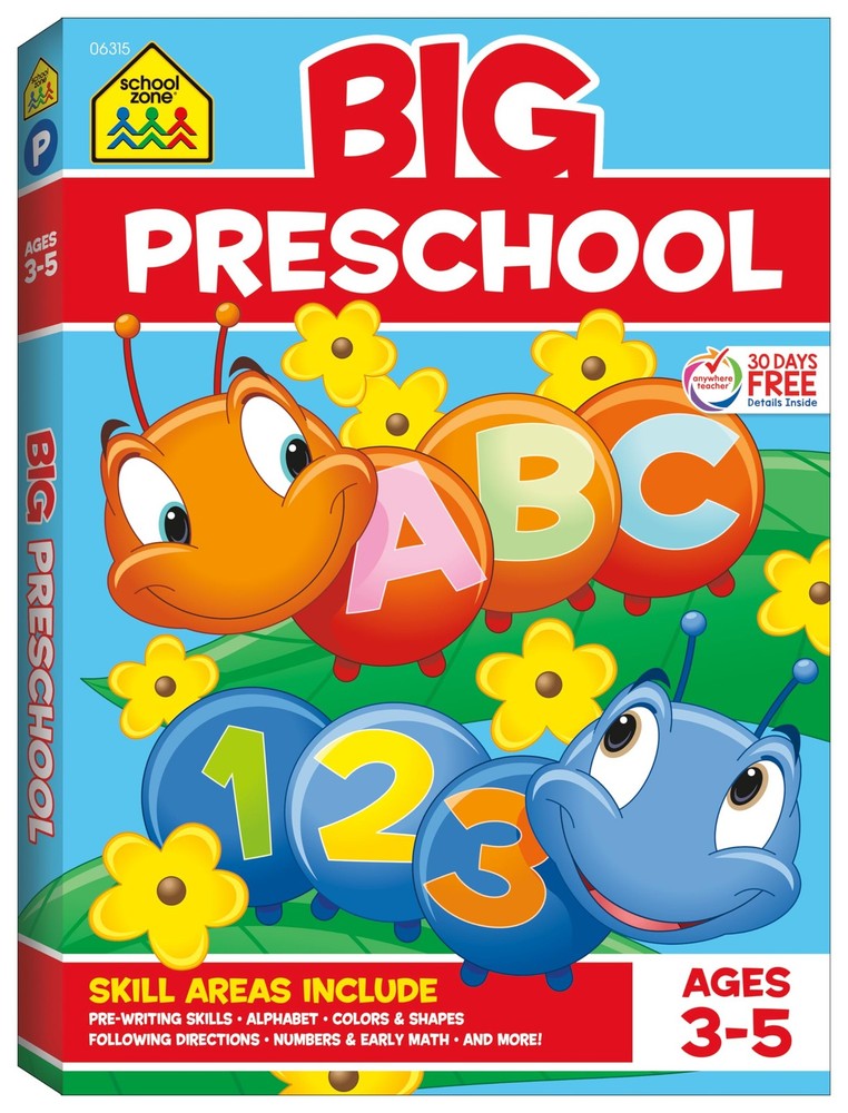 School Zone Big Preschool Workbook: 320 Pages, Toddler, Pre-K, ABCs, Alphabe…