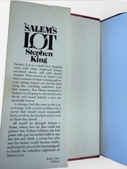 1975 SALEM’S LOT Stephen King Hardcover First Book Club Edition BCE