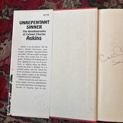 Unrepentant Sinner Autobiography of Colonel Charles Askins HC 1985 AUTOGRAPHED