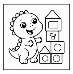 Cute Dinosaurs Coloring Book for Kids Ages 4-8 | Fun Prehistoric Activity Book |