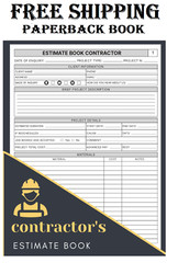 Estimate Book Contractor: Job Estimate Quote Record Book With Client Contact Log