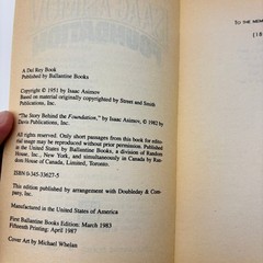 Foundation Isaac Asimov 1987 Ballantine Science Fiction Hugo Award Winner