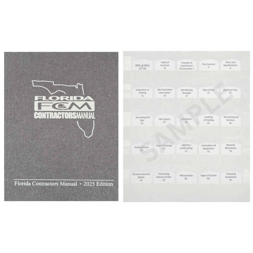 Book and Tabs – FLORIDA CONTRACTORS MANUAL 2025 EDITION
