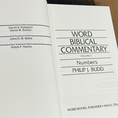 NUMBERS, Philip J. Budd, Vol. 5, Word Biblical Commentary, 1984, Hardcover