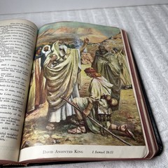 VTG 1953 Holy Bible RSV Nelson & Sons Genuine Leather Black Text + Illustrations