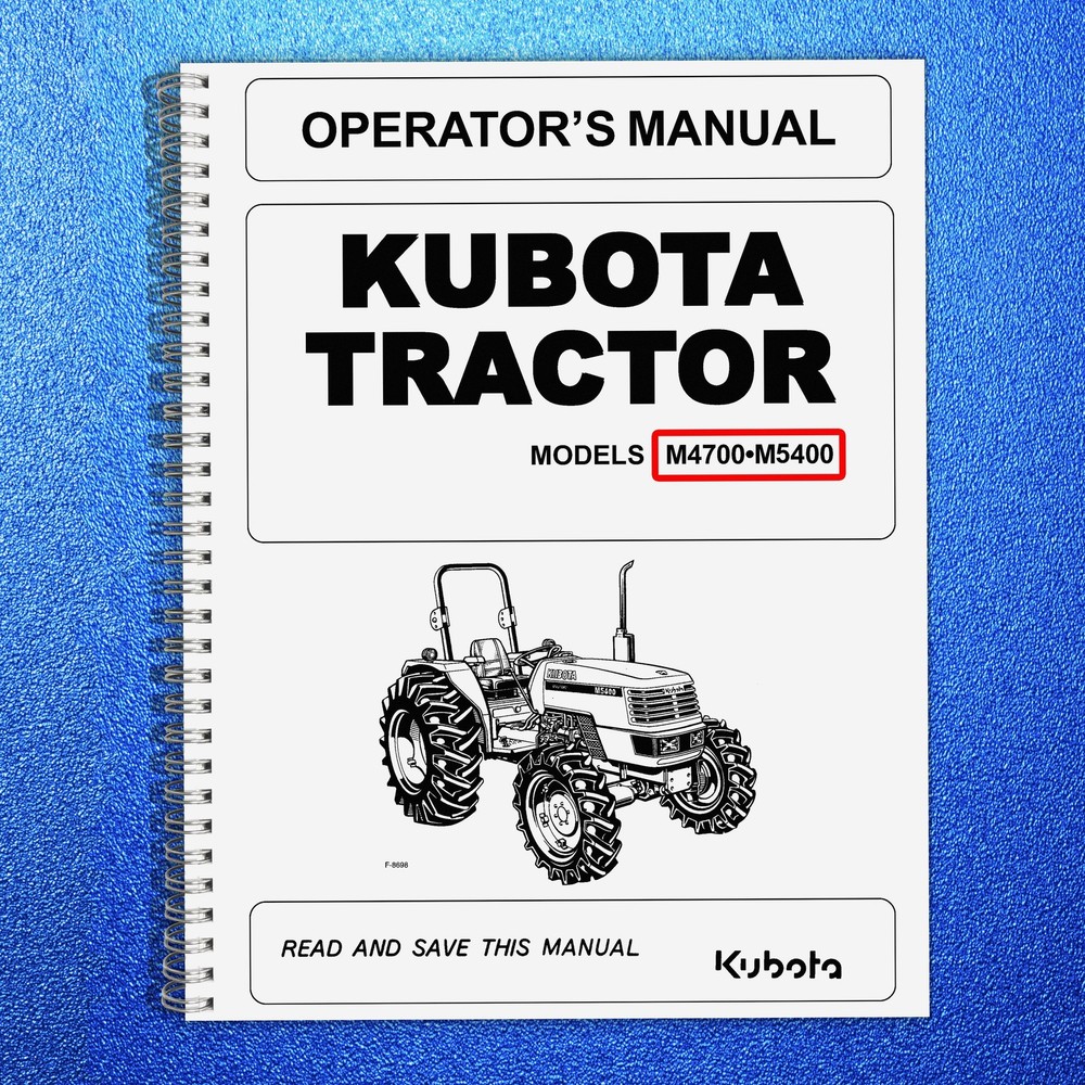 Kubota Tractor M4700 M5400 Operators Manual : 72 Pages