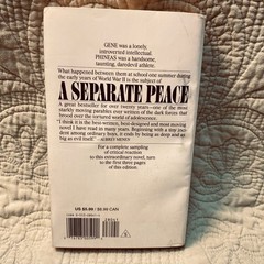 A Separate Peace John Knowles Bantam Books Paperback Novel 1975
