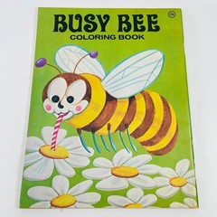 Busy Bee Coloring Book Vintage 29c 1960s Modern Promotions USA Uncolored
