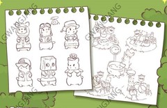 Cats and Soup Coloring Book 56 Pages 9Ⅹ9″ Paper Korea Game Kpop Epic Hot