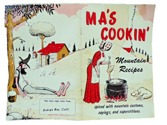 MA’S COOKIN‘ 1986 HILLBILLY COOK BOOK MOUNTAIN RECIPES 56 PAGES BODEGA BAY CAL.