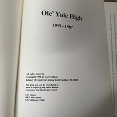Ole‘ Yale High 1919-1987 Oklahoma High School Yearbook History Payne County HB