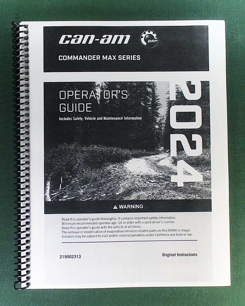 2024 Can-Am Commander MAX XT 1000R Owner’s Manual: 244 Pages & Protective Covers